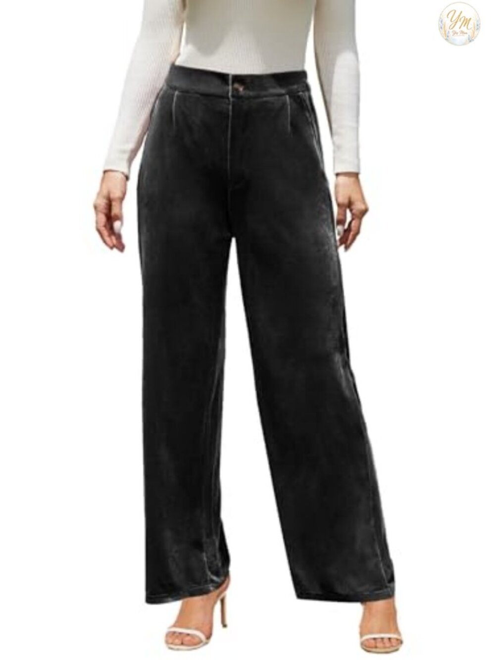 Velvet Wide Leg Pants High Waisted Stretchy Palazzo Dress Pants